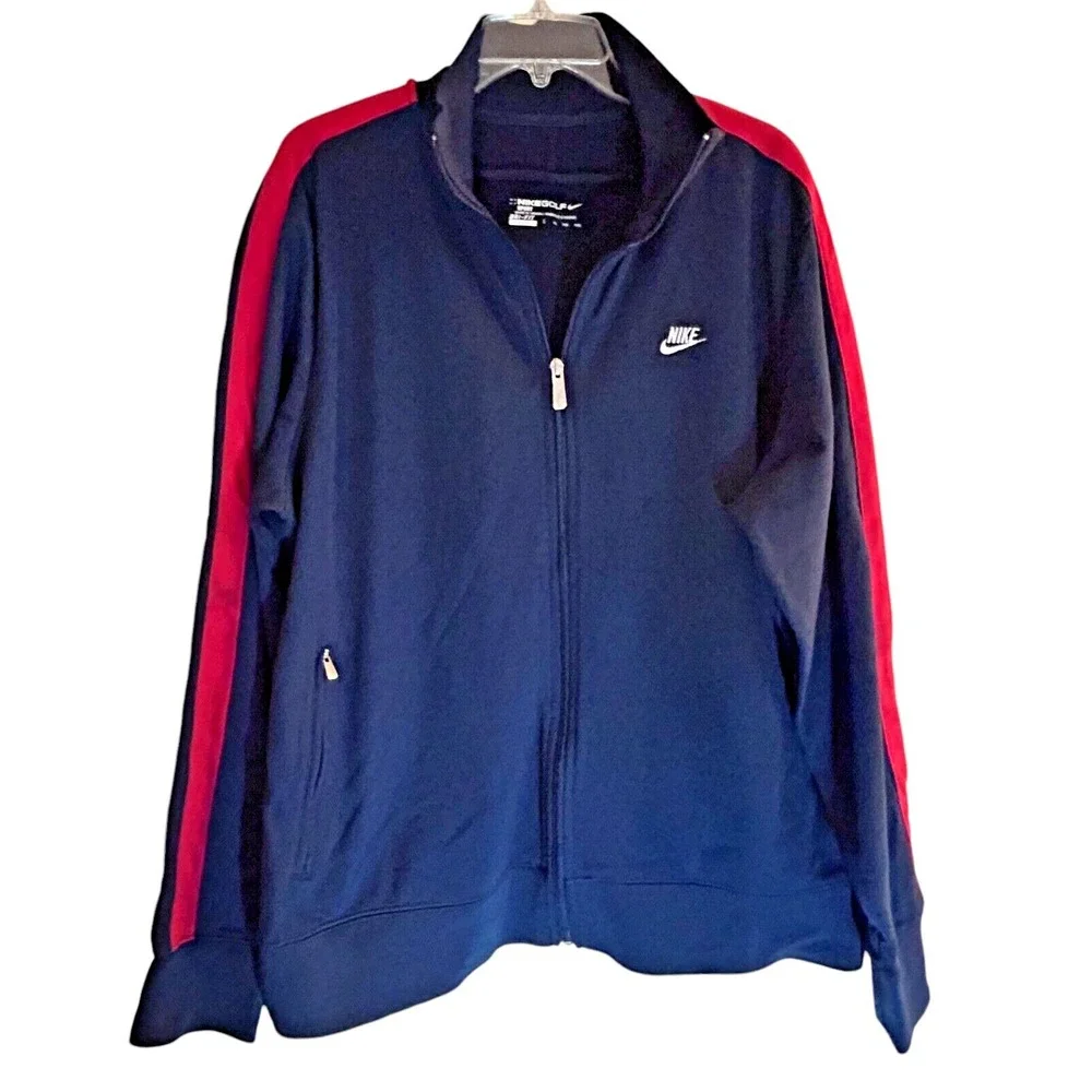 Nike Golf Men's Jacket Full-Zip Navy Blue Red XXL